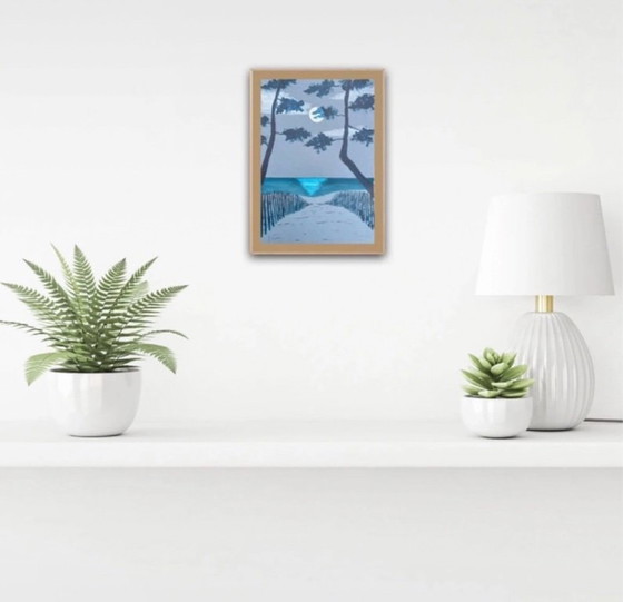 Image 1 of Inchiostro su carta tinta di blu. Dimensioni 30x21 cm.