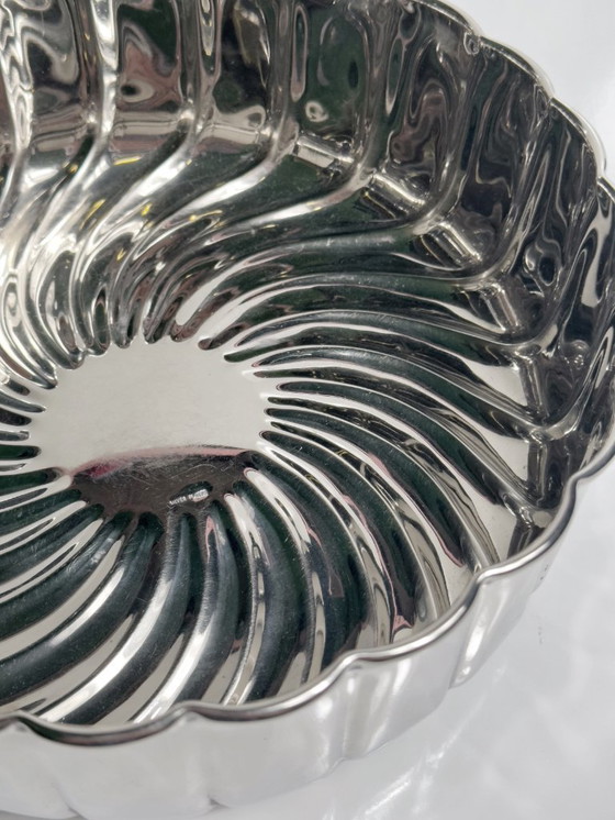 Image 1 of Silver-plated bowl, Italy, round spiral, 80s, Argento silver bowl, vintage
