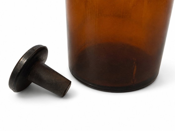 Amberkleurige glazen apothekersfles uit de eerste helft van de 20e eeuw. – Decoratieve objecten, Glass (photo 5 of 5)