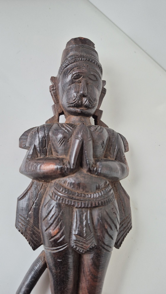 Image 1 of Hindu gods: Rama, Hanuman, Manasa, carved wooden figures