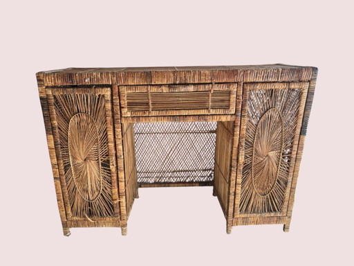 Vintage sunburst bureau