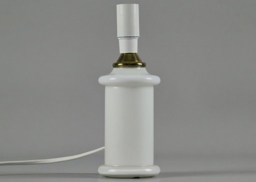 1981 Vintage HOLMEGAARD Apotek Opaline Glass Lamp Base By Sidse Werner — Danish Modern Lighting.