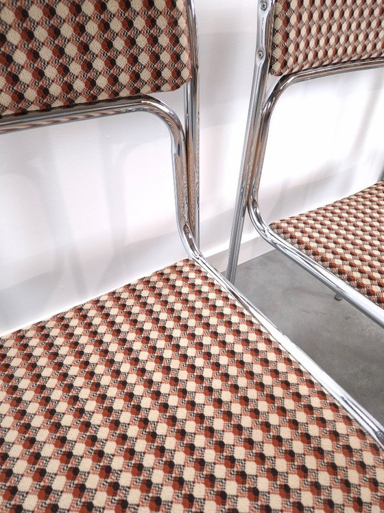 Set Space Age 3x Sedie da pranzo Bauhaus con struttura tubolare cromata – Chrome (photo 6 of 15)