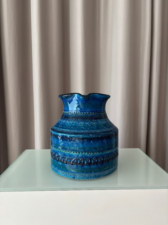 Pichet en Céramique Vintage Bitossi Rimini Blue, Design Italien Mid-Century, Vases, Bleu (photo 6 sur 11)