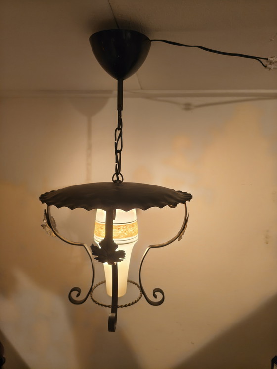Image 1 of Vintage opal glass lantern