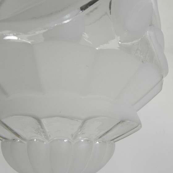 Image 1 of Lampada a sospensione Art Déco con paralume in vetro smerigliato, anni '30