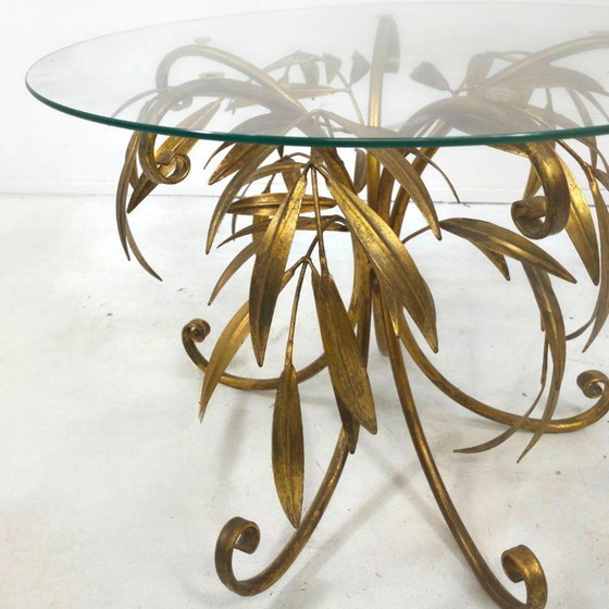 Image 1 of Mesa auxiliar Hans Kögl, años 60, dorada, estilo Hollywood Regency