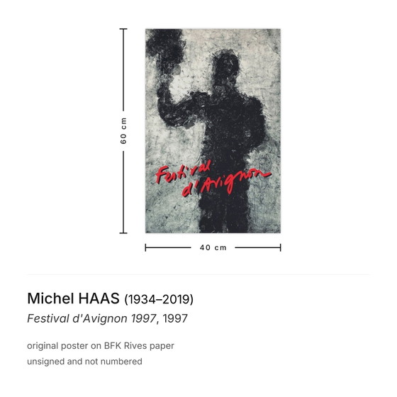 Affiche Michel Haas Festival d'Avignon 1997 – Paper (photo 3 of 5)