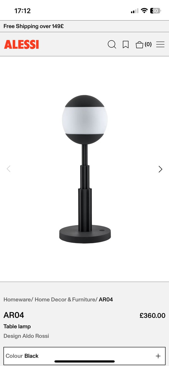 Image 1 of Iconic AR04 Alessi Tischlampe Neu in Box