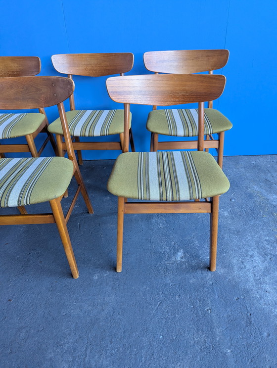 Image 1 of 7 Deense vintage teak stoelen Findahl & Farstrup 