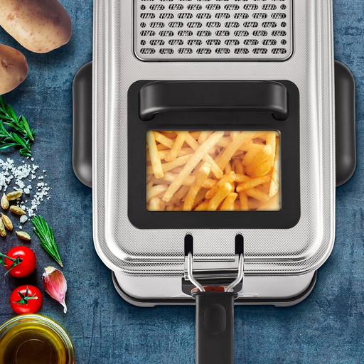 Tefal Friteuse électrique semi-professionnelle, Capacité 4 L, Jusqu'à 4 personnes, Filtre à huile breveté, Zone froide, Hublot d