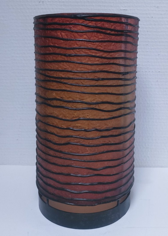 Image 1 of Lampe Harz Metall Zylinder 90er Jahre