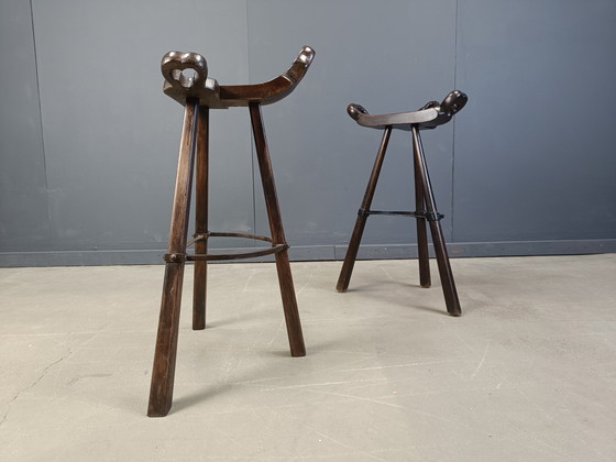 Image 1 of Mid century brutalist bar stools - set of 6, 1960s