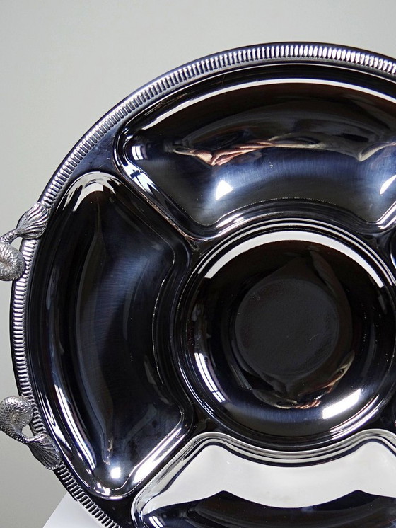 Image 1 of Large Jean Couzon hors d'oeuvre tray in 18/10 stainless steel, 5 compartments