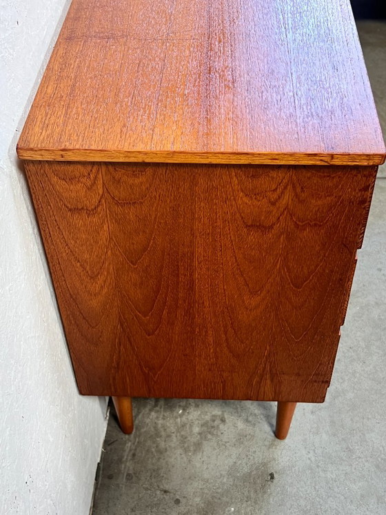 Vintage Teak Chest of Drawers, Sweden 1960s, Wood, Brown, Mid Century Modern (photo 13 of 14)