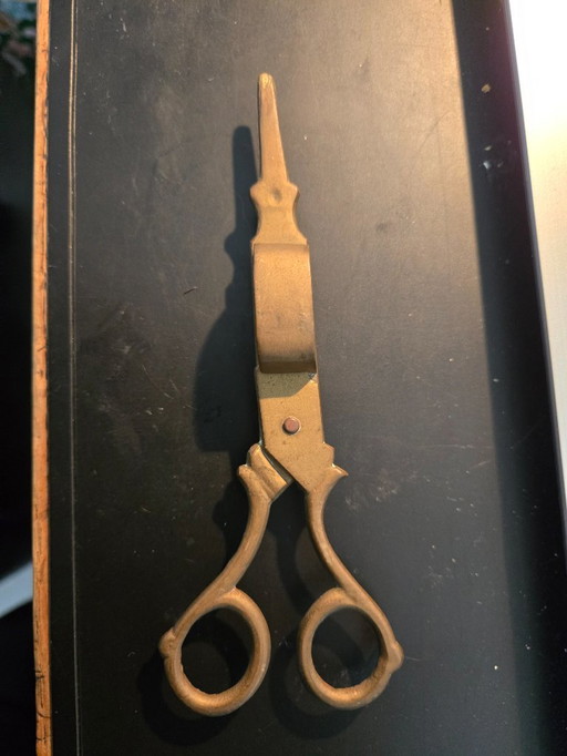 Vintage Kerzenlöschschere aus Messing, 16 cm