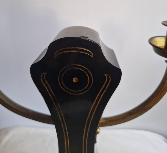 Image 1 of Candelieri in marmo Art Déco con accenti dorati