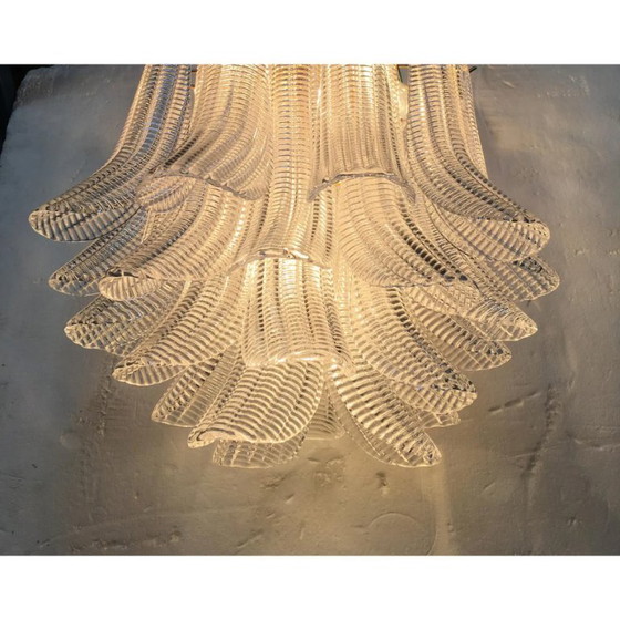 Image 1 of Coppia scultorea di lampadari Selle in vetro di Murano stile Mazzega