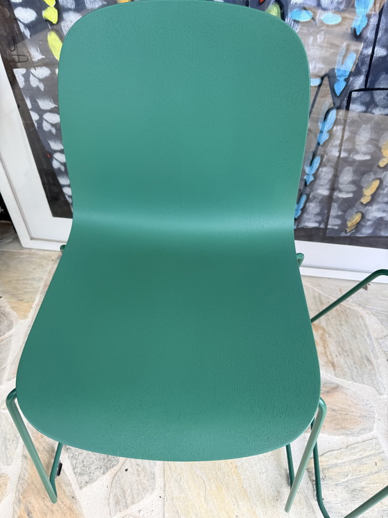 Image 1 of Sedia Muuto Visu, struttura in acciaio, verde scuro