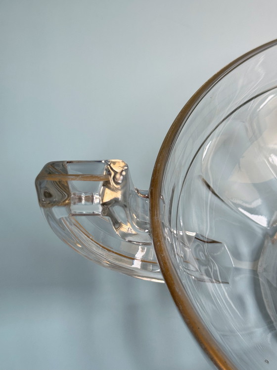 Image 1 of Val Saint Lambert - Bol Art Déco - Luxval - Décoration dorée