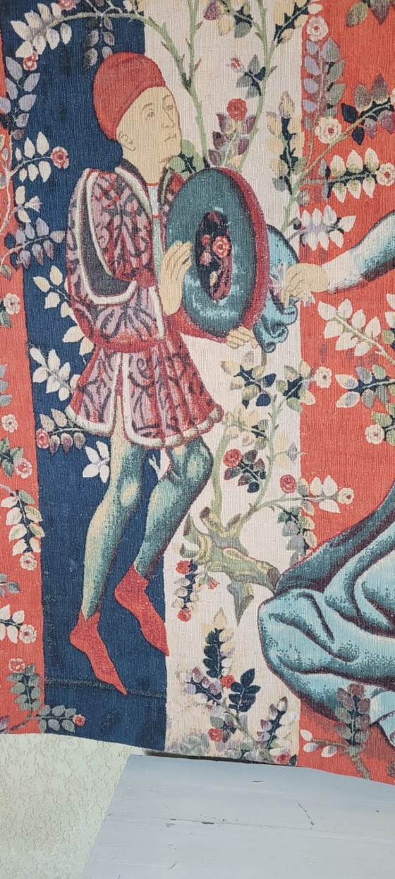 Image 1 of Aubusson tapestry "The Rose Dance" – Robert Four – 15th-century reproduction