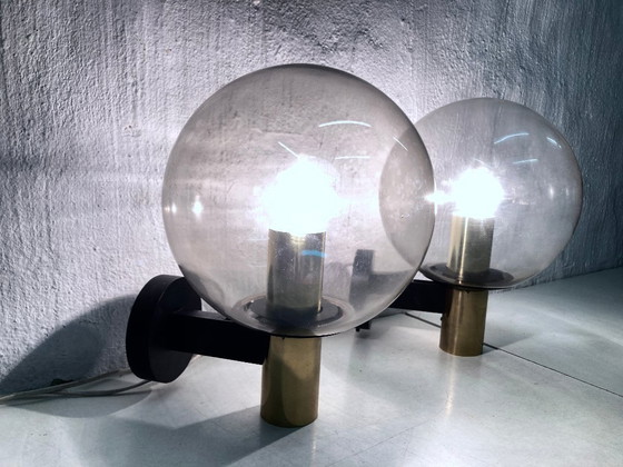 Image 1 of 2 ball wall lamps Bega Boom Glashütte Limburg 70s design