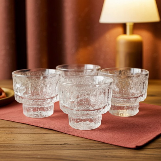 Image 1 of Vasos de vidrio de corteza Iittala Tapio Wirkkala - juego de 4