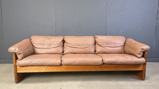 Image 1 of Canapé 3 places en cuir et teck danois, par Mikael Laursen, années 1970
