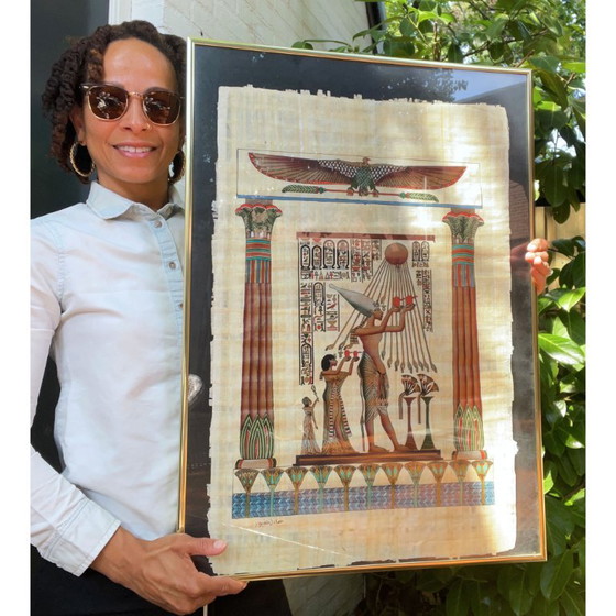 Two signed Egyptian paintings on papyrus – Paintings & Drawings, Other, Paper (photo 7 of 18)