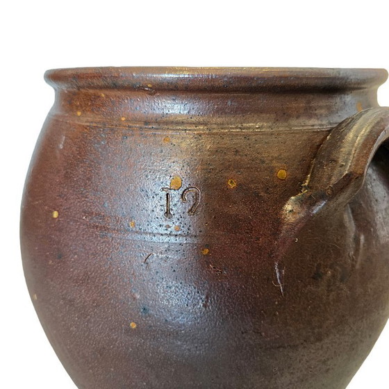 Image 1 of Altes französisches Brocante-Vorratsgefäß aus Steingut, erste Hälfte des 20. Jahrhunderts