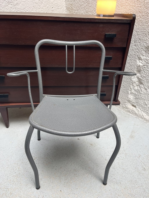Stalen stoelen uit de jaren 80 – eetkamerstoelen, Metal (photo 2 of 8)