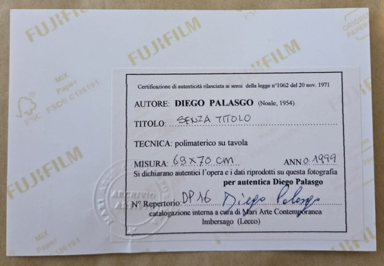 Image 1 of DIEGO PALASGO (Astrattismo Informale Contemporaneo -  Contemporary Informal Abstrac). Senza titolo, 1999 - Polimaterico 60x70 cm