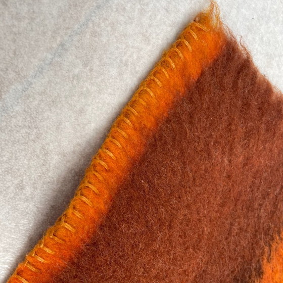 Aabe Zuiver Scheerwol Oranje En Bruine Wollen Deken Jaren 70 – Decoratieve objecten, Wool (photo 10 of 13)