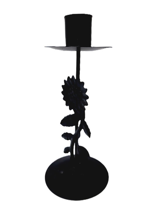 Vintage wrought iron candle holder,  16 cm