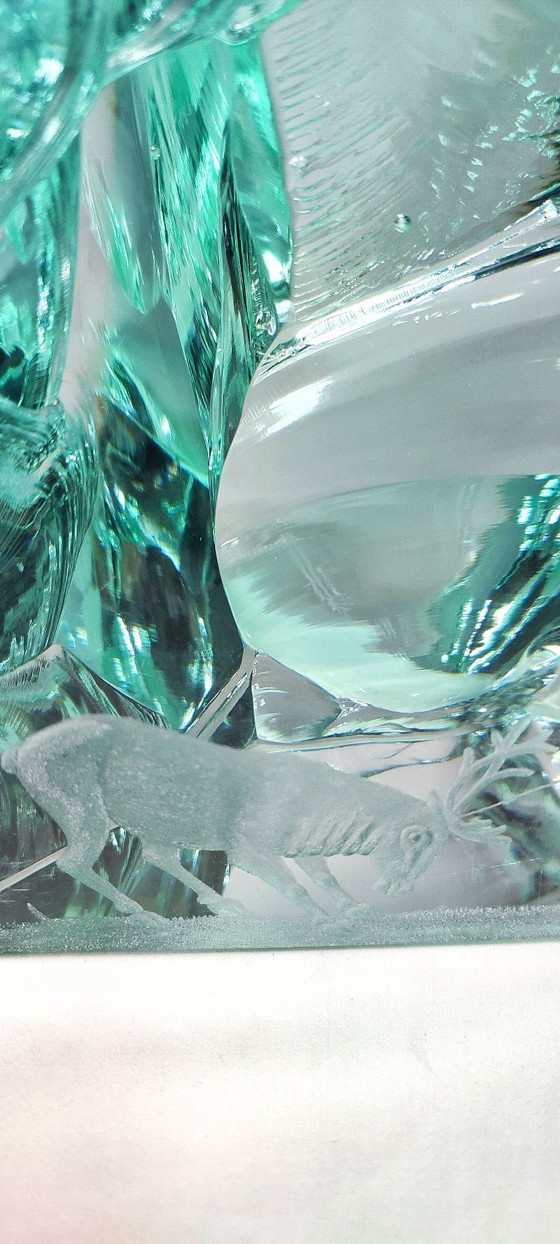 Image 1 of Kristallen sculptuur van Vicke Lindstrand voor Kosta. Zweden, jaren 1960.