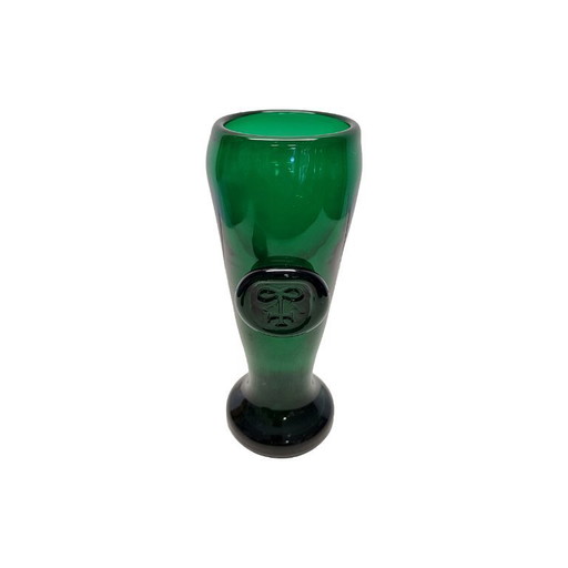 Green glass vase by Max Verboeket, 2nd quarter of the 20th century