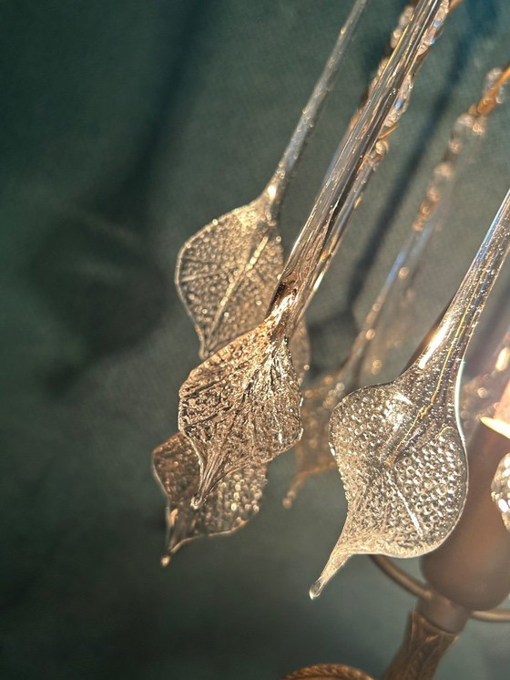 Image 1 of Vintage Crystal Table Lamp Giraffe With Palm Tree