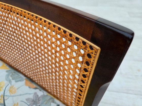 Image 1 of Années 1970, design danois d'Illum Wikkelsø, modèle de fauteuil « Plexus », bois de teck, structure en maille.