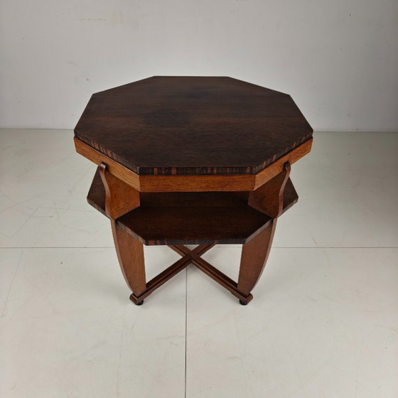 Image 1 of Salontafel in Amsterdamse School-stijl – Eikenhout met fineerinleg, circa 1920