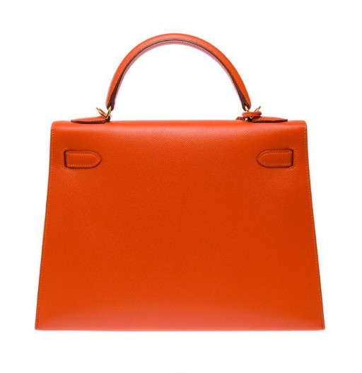 Sac HERMES Kelly 32 en Cuir Orange - 103499