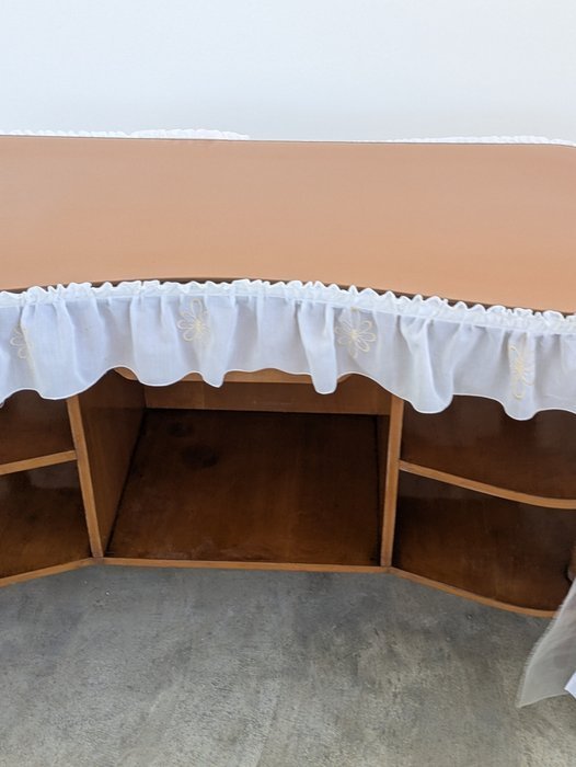 Image 1 of Mobile vintage a forma di fagiolo - Legno, tessuto, vetro