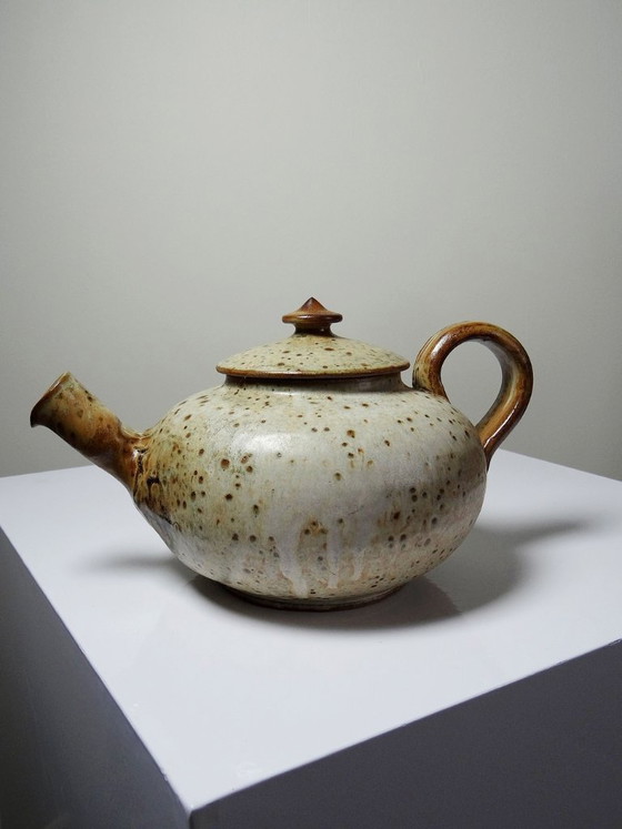 Image 1 of Jean-Pierre Prud'homme La Borne geglazuurde steengoed theepot, jaren 70-80