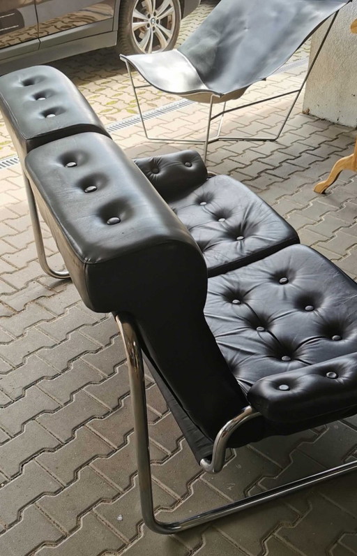 Ledersofa Borkum Ikea Schweden 1970er Jahre Bauhaus