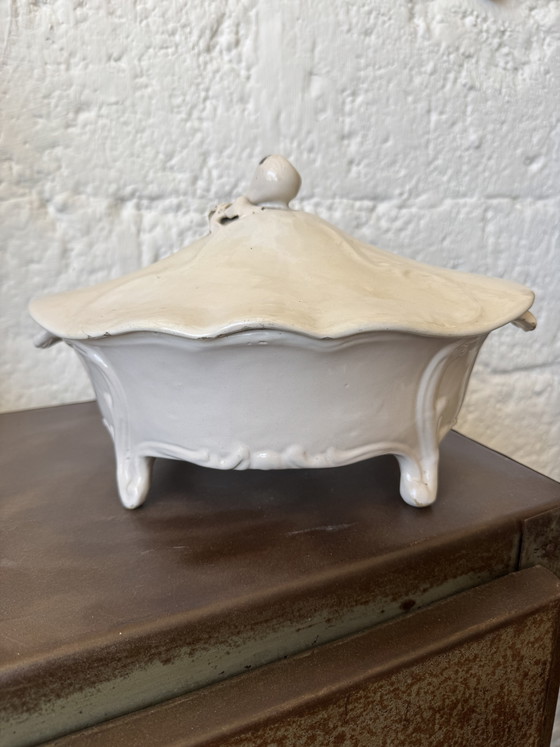 Image 1 of 18th century Moustiers earthenware vegetable dish