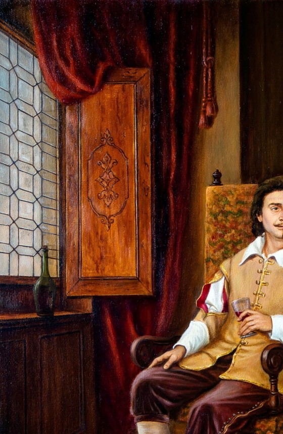 Original Oil Painting In Anticipation - Based On A. Dumas's "The Three Musketeers" – Paintings & Drawings (photo 4 of 7)