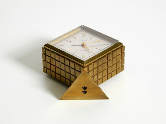 Image 1 of Rare, very beautiful small 1960s mechanical brass alarm clock table clock from Europa
