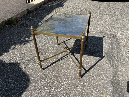 Bronzen Bijzettafel "Maison Bagues 1970" – Glass