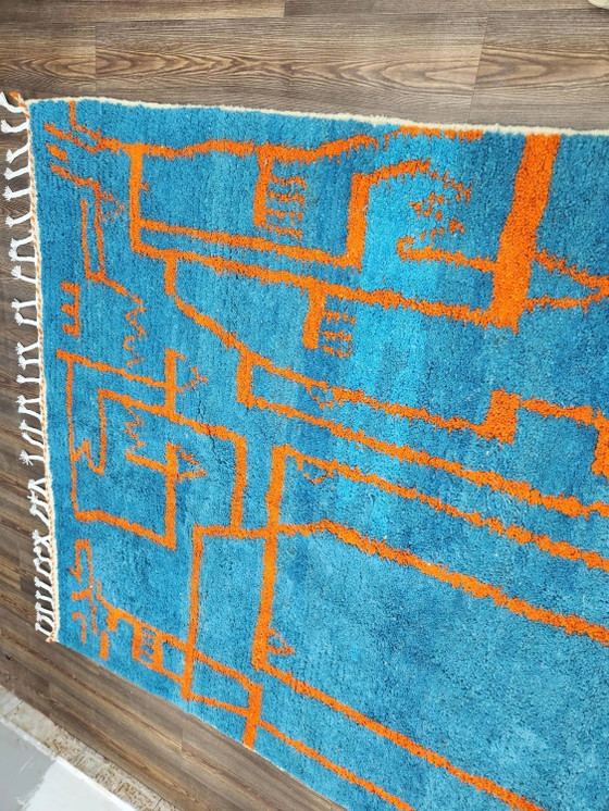 Großer marokkanischer Teppich aus Naturwolle, Maße 250x150 cm, handgefertigt. – Teppiche & Läufer, Wool (photo 11 of 20)