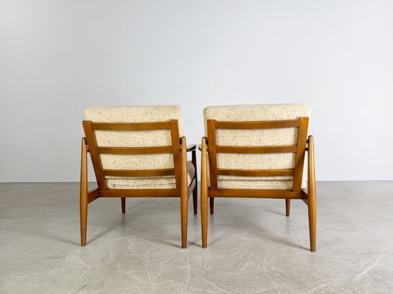 Image 1 of 2x Midcentury easy chair light vintage 1960s lounge chair