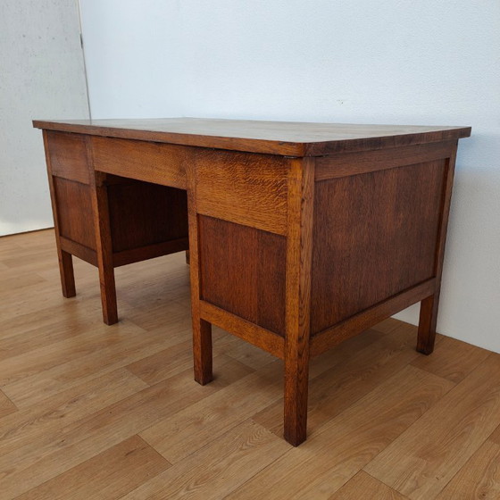 Image 1 of Antique wooden banker's desk desk workstation